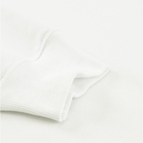 White Plain Crew Neck Pullover Sweatshirt - Picture 4 of 14